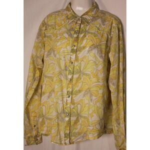 Twenty X Tailored Butterfly Western Blouse Country Pearl Snap Cowboy Rodeo SZ XL